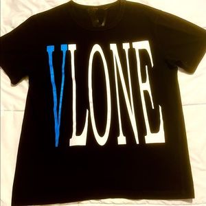 VLone Graphic T, Size Large, Color: Black Blue &White.